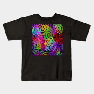 Watercolor splatter effect, neon colors Kids T-Shirt